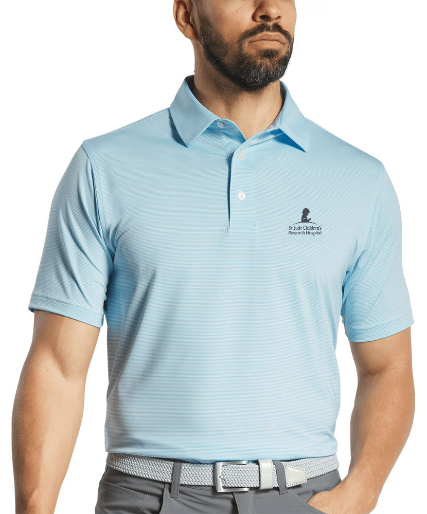 St. Jude FootJoy MicroFeeder Stripe Lisle Polo
